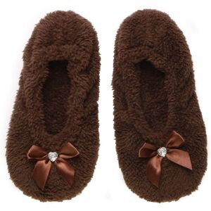 AJVANI Women's Grip Sole Footsie Sock Slippers in Brown Size: Medium Brown M AJVANI Women's Grip Sole Footsie Sock Slippers in Brown Size: Medium Brown M