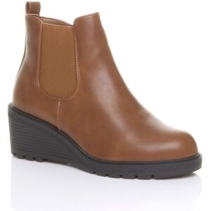 AJVANI Women's High Wedge Heel Ankle Chelsea Boots in Camel Size: 4 Camel 4 AJVANI Women's High Wedge Heel Ankle Chelsea Boots in Camel Size: 4 Camel 4