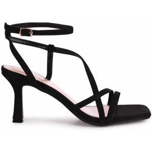 Linzi Women's Ella Black Faux Suede Strappy Square Toe Heeled Sandal Size: 5-Standard Fit Black 5-Standard Fit Linzi Women's Ella Black Faux Suede Strappy Square Toe Heeled Sandal Size: 5-Standard Fit Black 5-Standard Fit