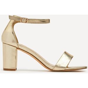 Linzi Women's Frankie Gold Faux Leather Barely There Closed Back Block Heeled Sandal Size: 5-Standard Fit Gold 5-Standard Fit Linzi Women's Frankie Gold Faux Leather Barely There Closed Back Block Heeled Sandal Size: 5-Standard Fit Gold 5-Standard Fit