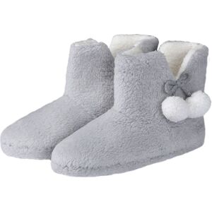 Smart Living Women's Teddy Fleece Bootie Slippers in Grey Size: Large Grey L Smart Living Women's Teddy Fleece Bootie Slippers in Grey Size: Large Grey L