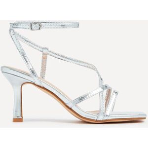 Linzi Women's Ella Silver Faux Leather Strappy Square Toe Heeled Sandal Size: 6-Standard Fit Silver 6-Standard Fit Linzi Women's Ella Silver Faux Leather Strappy Square Toe Heeled Sandal Size: 6-Standard Fit Silver 6-Standard Fit
