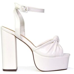 XY London Women's 'Lillian' Peep Toe Strappy Chunky Block High Heel Platform Shoes in White Size: 7 White 7 XY London Women's 'Lillian' Peep Toe Strappy Chunky Block High Heel Platform Shoes in White Size: 7 White 7