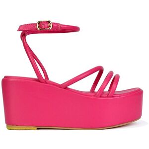 XY London Women's 'Birdie' Ankle Strap Platform Sandal Wedge Heel Flatforms in Fuchsia Size: 5 Fuchsia 5 XY London Women's 'Birdie' Ankle Strap Platform Sandal Wedge Heel Flatforms in Fuchsia Size: 5 Fuchsia 5