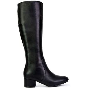 XY London Women's 'Valeria' Zip Up Knee High Boots With Mid Block Heel in Black Size: 7 Black 7 XY London Women's 'Valeria' Zip Up Knee High Boots With Mid Block Heel in Black Size: 7 Black 7