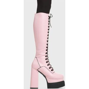 Lamoda Women's Hidden Agenda PinkPU Creeper Platform Knee High Boots Comfortable in Pink Size: 4 Pink 4 Lamoda Women's Hidden Agenda PinkPU Creeper Platform Knee High Boots Comfortable in Pink Size: 4 Pink 4
