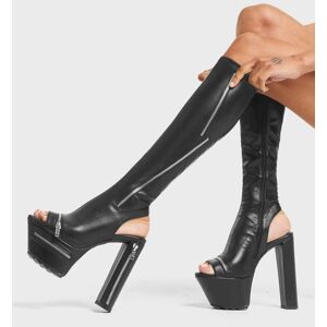 Lamoda Women's Give It Up Black PU Platform Knee High Boots Stylish High Heel Size: 5 Black 5 Lamoda Women's Give It Up Black PU Platform Knee High Boots Stylish High Heel Size: 5 Black 5