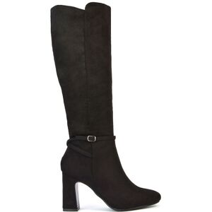 XY London Women's 'Olly' Knee High Boots With Block Mid Heel in Jet Black Size: 8 Jet Black 8 XY London Women's 'Olly' Knee High Boots With Block Mid Heel in Jet Black Size: 8 Jet Black 8
