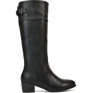XY London Women's 'Caiden' Knee High Boots Low Heel Western Style in Black Size: 4 Black 4 XY London Women's 'Caiden' Knee High Boots Low Heel Western Style in Black Size: 4 Black 4