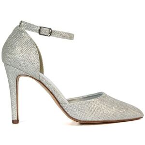 XY London Women's 'Claire' D'Orsay Point Toe Ankle Strap Stiletto Heel Court Shoes in Silver Size: 7 Silver 7 XY London Women's 'Claire' D'Orsay Point Toe Ankle Strap Stiletto Heel Court Shoes in Silver Size: 7 Silver 7
