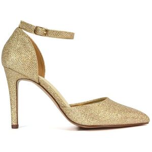 XY London Women's 'Claire' D'Orsay Point Toe Ankle Strap Stiletto Heel Court Shoes in Gold Size: 6 Gold 6 XY London Women's 'Claire' D'Orsay Point Toe Ankle Strap Stiletto Heel Court Shoes in Gold Size: 6 Gold 6