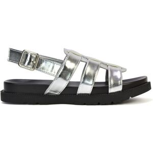XY London Women's 'Gayna' Cleated Sole Strappy Open Toe Gladiator Platform Sandals in Metallic Silver Size: 7 Metallic Silver 7 XY London Women's 'Gayna' Cleated Sole Strappy Open Toe Gladiator Platform Sandals in Metallic Silver Size: 7 Metallic Silver 7