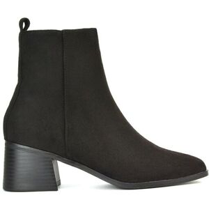 XY London Women's 'Angela' Square Toe Low Heel Ankle Booties With Block Heel in Jet Black Size: 3 Jet Black 3 XY London Women's 'Angela' Square Toe Low Heel Ankle Booties With Block Heel in Jet Black Size: 3 Jet Black 3