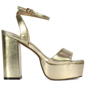 XY London Women's 'Jayce' Strappy Chunky Block High Heel Platform Shoes With Square Toe in Metallic Gold Size: 6 Metallic Gold 6 XY London Women's 'Jayce' Strappy Chunky Block High Heel Platform Shoes With Square Toe in Metallic Gold Size: 6 Metallic Gold 6