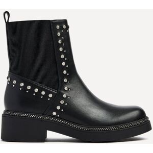 Linzi Women's Optic Black Faux Leather Diamante Embellished Chelsea Boot Size: 3-Standard Fit Black 3-Standard Fit Linzi Women's Optic Black Faux Leather Diamante Embellished Chelsea Boot Size: 3-Standard Fit Black 3-Standard Fit
