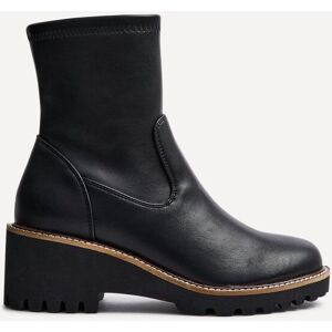 Linzi Women's Trish Black Faux Leather Wedged Heel Ankle Boot Size: 4-Standard Fit Black 4-Standard Fit Linzi Women's Trish Black Faux Leather Wedged Heel Ankle Boot Size: 4-Standard Fit Black 4-Standard Fit