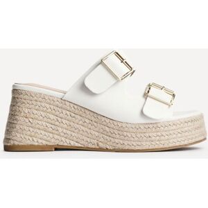Linzi Women's Impact White Faux Leather Double Buckle Espadrille Wedge Mule Size: 3-Standard Fit White 3-Standard Fit Linzi Women's Impact White Faux Leather Double Buckle Espadrille Wedge Mule Size: 3-Standard Fit White 3-Standard Fit