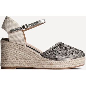 Linzi Women's Mystic Pewter Embroidered Espadrille Wedges in Silver Size: 7-Standard Fit Silver 7-Standard Fit Linzi Women's Mystic Pewter Embroidered Espadrille Wedges in Silver Size: 7-Standard Fit Silver 7-Standard Fit