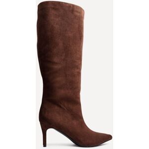 Linzi Women's Onyx Brown Faux Suede Pointed Toe High Leg Heeled Boots in Chocolate Size: 6-Standard Fit Chocolate 6-Standard Fit Linzi Women's Onyx Brown Faux Suede Pointed Toe High Leg Heeled Boots in Chocolate Size: 6-Standard Fit Chocolate 6-Standard Fit