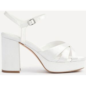 Linzi Women's Keliah Ivory Satin Crossover Platform Heels in White Size: 7-Standard Fit White 7-Standard Fit Linzi Women's Keliah Ivory Satin Crossover Platform Heels in White Size: 7-Standard Fit White 7-Standard Fit