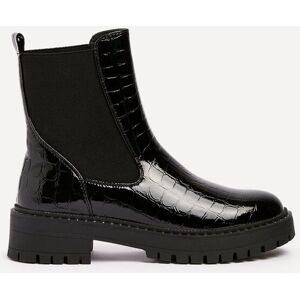 Linzi Women's Landon Black Faux Croc Patent Leather Chunky Ankle Boot Size: 3-Standard Fit Black 3-Standard Fit Linzi Women's Landon Black Faux Croc Patent Leather Chunky Ankle Boot Size: 3-Standard Fit Black 3-Standard Fit