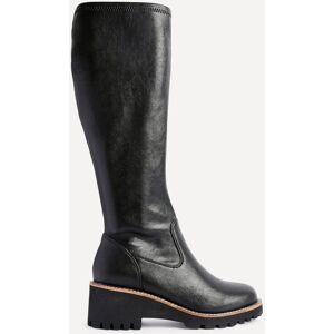 Linzi Women's Resist Black Faux Leather Stretch Wedge High Leg Boot Size: 7-Standard Fit Black 7-Standard Fit Linzi Women's Resist Black Faux Leather Stretch Wedge High Leg Boot Size: 7-Standard Fit Black 7-Standard Fit
