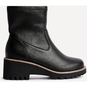 Linzi Women's Pulse Wide Fit Black Faux Leather Wedged Heel Ankle Boot Size: 5-Wide Fit Black 5-Wide Fit Linzi Women's Pulse Wide Fit Black Faux Leather Wedged Heel Ankle Boot Size: 5-Wide Fit Black 5-Wide Fit