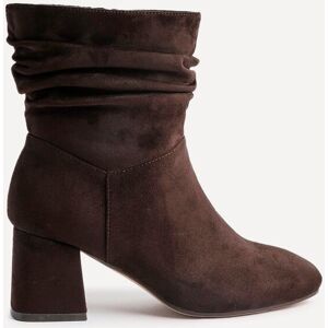 Linzi Women's Zayda Wide Fit Brown Faux Suede Ruched Heeled Ankle Boot Size: 5-Wide Fit Brown 5-Wide Fit Linzi Women's Zayda Wide Fit Brown Faux Suede Ruched Heeled Ankle Boot Size: 5-Wide Fit Brown 5-Wide Fit