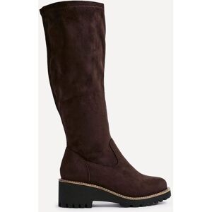 Linzi Women's Maintain Wide Fit Brown Faux Suede Stretch High Leg Wedge Boot Size: 6-Standard Fit Brown 6-Standard Fit Linzi Women's Maintain Wide Fit Brown Faux Suede Stretch High Leg Wedge Boot Size: 6-Standard Fit Brown 6-Standard Fit