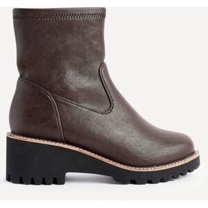 Linzi Women's Pulse Wide Fit Brown Faux Leather Wedged Heel Ankle Boot Size: 6-Wide Fit Brown 6-Wide Fit Linzi Women's Pulse Wide Fit Brown Faux Leather Wedged Heel Ankle Boot Size: 6-Wide Fit Brown 6-Wide Fit