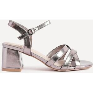 Linzi Women's Flair Pewter Faux Leather Heeled Sandals in Grey Size: 4-Standard Fit Grey 4-Standard Fit Linzi Women's Flair Pewter Faux Leather Heeled Sandals in Grey Size: 4-Standard Fit Grey 4-Standard Fit
