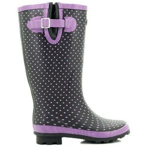 StormWells Women's Polka Dot Wellington Boots in Mauve Size: 6 Mauve 6 StormWells Women's Polka Dot Wellington Boots in Mauve Size: 6 Mauve 6