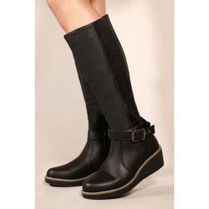 Where's That From Women's 'Ayleen' Wedge Heel Knee High Boots in Black Size: 6 Black 6 Where's That From Women's 'Ayleen' Wedge Heel Knee High Boots in Black Size: 6 Black 6