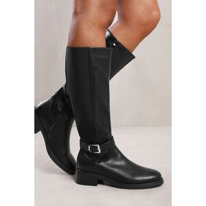 Where's That From Women's 'Bode' Knee High Boots With Buckle Detail in Black Size: 7 Black 7 Where's That From Women's 'Bode' Knee High Boots With Buckle Detail in Black Size: 7 Black 7