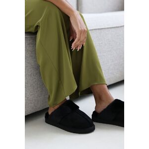 Where's That From Women's 'Xandra' Suede Mule Slippers With Cosy Faux Fur Trim in Black Size: 4 Black 4 Where's That From Women's 'Xandra' Suede Mule Slippers With Cosy Faux Fur Trim in Black Size: 4 Black 4
