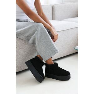 Where's That From Women's 'Janessa' Mini Faux-Suede Fur Lined Platform Ankle Boot in Black Size: 8 Black 8 Where's That From Women's 'Janessa' Mini Faux-Suede Fur Lined Platform Ankle Boot in Black Size: 8 Black 8