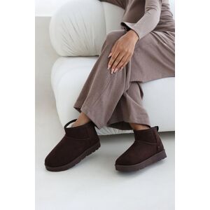 Where's That From Women's 'Taliah' Mini Faux-Suede Fur Lined Ankle Slipper Boots in Brown Size: 3 Brown 3 Where's That From Women's 'Taliah' Mini Faux-Suede Fur Lined Ankle Slipper Boots in Brown Size: 3 Brown 3