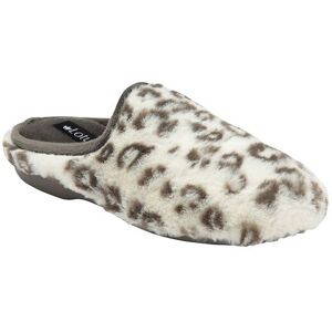 Lotus Women's 'Cara' Leopard-Print Mule Slippers in White Size: 6 White 6 Lotus Women's 'Cara' Leopard-Print Mule Slippers in White Size: 6 White 6