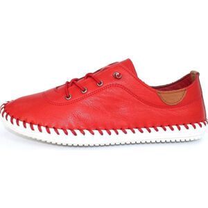 Lunar Women's St Ives Leather Plimsolls in Red Size: 4 Red 4 Lunar Women's St Ives Leather Plimsolls in Red Size: 4 Red 4