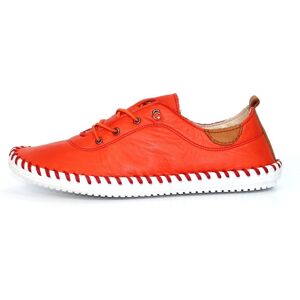 Lunar Women's St Ives Leather Plimsolls in Orange Size: 5 Orange 5 Lunar Women's St Ives Leather Plimsolls in Orange Size: 5 Orange 5