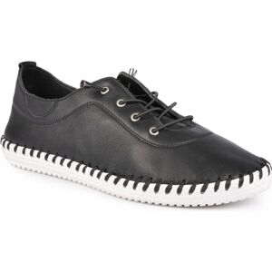 Lunar Women's St Ives Leather Plimsolls in Black Size: 5 Black 5 Lunar Women's St Ives Leather Plimsolls in Black Size: 5 Black 5