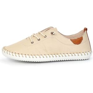 Lunar Women's St Ives Leather Plimsolls in Beige Size: 8 Beige 8 Lunar Women's St Ives Leather Plimsolls in Beige Size: 8 Beige 8