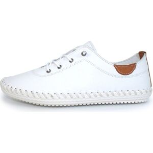 Lunar Women's St Ives Leather Plimsolls in White Size: 7 White 7 Lunar Women's St Ives Leather Plimsolls in White Size: 7 White 7
