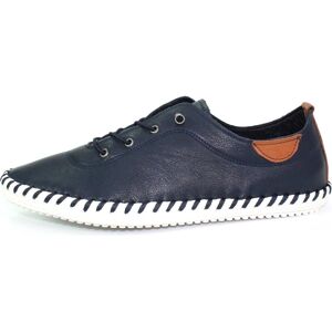 Lunar Women's St Ives Leather Plimsolls in Navy Size: 4 Navy 4 Lunar Women's St Ives Leather Plimsolls in Navy Size: 4 Navy 4