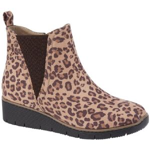 Jo & Joe Women's Leopard Wedge Boots with V-Gusset & Side Zip in Beige Size: 5 Beige 5 Jo & Joe Women's Leopard Wedge Boots with V-Gusset & Side Zip in Beige Size: 5 Beige 5