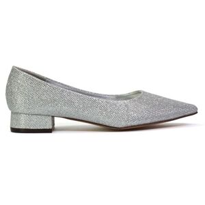 XY London Women's 'Karen' Pointed Toe Wedding Shoes Low Heel Bridal Heels in Silver Size: 3 Silver 3 XY London Women's 'Karen' Pointed Toe Wedding Shoes Low Heel Bridal Heels in Silver Size: 3 Silver 3