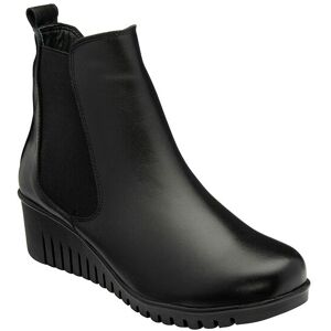 Lotus Women's Black Leather 'Dresden' Wedge Ankle Boots Size: 6 Black 6 Lotus Women's Black Leather 'Dresden' Wedge Ankle Boots Size: 6 Black 6