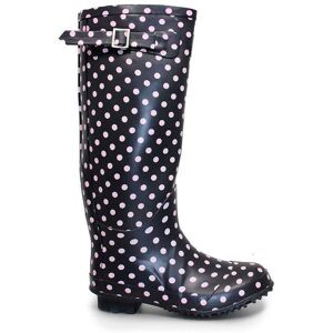Lunar Women's Spotted Rubber Wellington Boots in Blue Size: 6 Blue 6 Lunar Women's Spotted Rubber Wellington Boots in Blue Size: 6 Blue 6