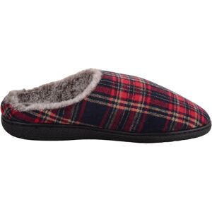 ABSOLUTE FOOTWEAR Men's Mens Traditional Checked Open Back Mule Slippers, Faux Fur Lining in Red Size: 10 Red 10 ABSOLUTE FOOTWEAR Men's Mens Traditional Checked Open Back Mule Slippers, Faux Fur Lining in Red Size: 10 Red 10