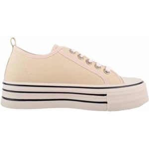 ABSOLUTE FOOTWEAR Women's Womens Lace Up Casual Platform Trainers Pumps with Diamante Eyelets in Beige Size: 5 Beige 5 ABSOLUTE FOOTWEAR Women's Womens Lace Up Casual Platform Trainers Pumps with Diamante Eyelets in Beige Size: 5 Beige 5